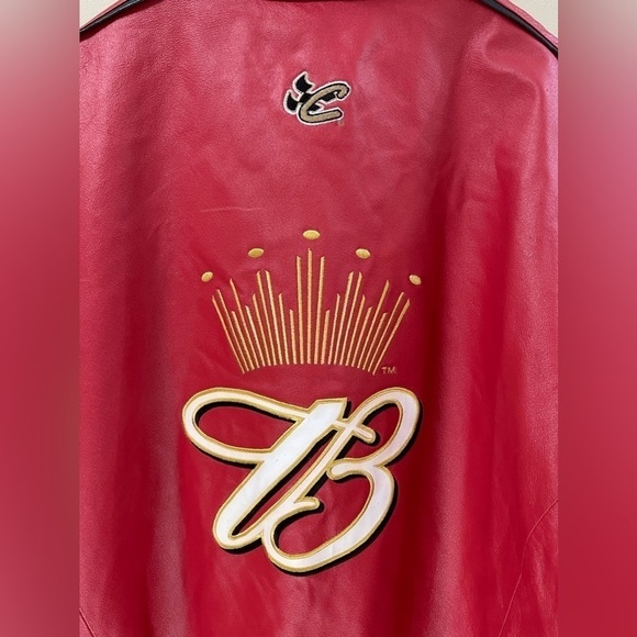 VTG CHASE × DALE JR Size 2XL Leather Red Nascar Bomber Jacket Insulated Race - Picture 4 of 16